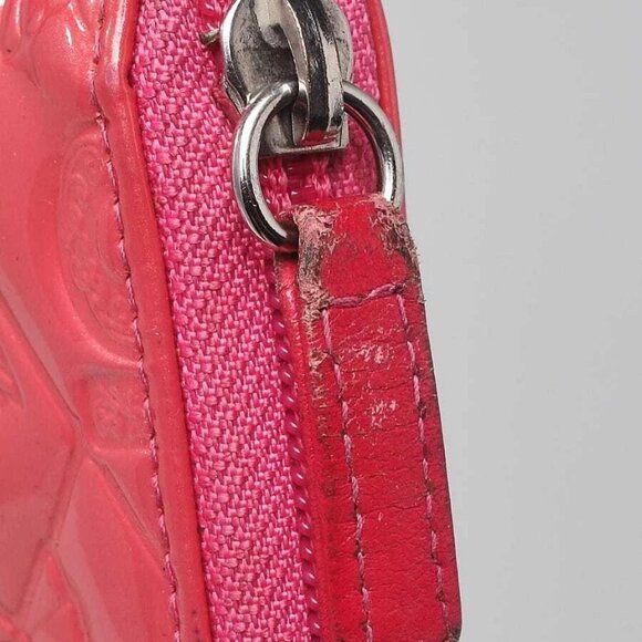 Chanel Pink Patent Leather Embossed Lucky Symbols Long Zippy Wallet - Picture 6 of 11